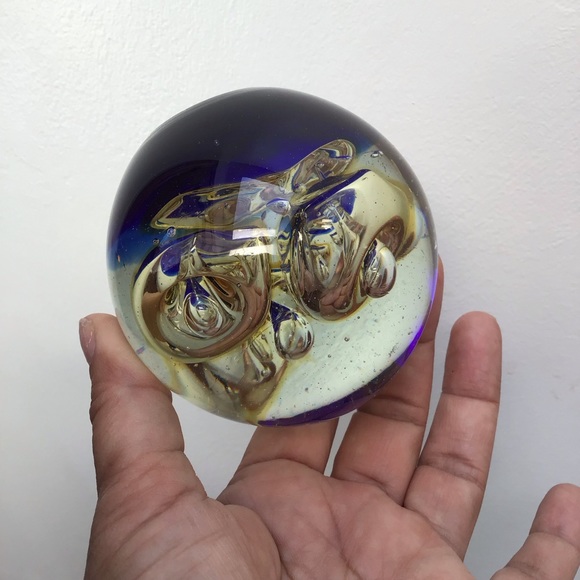 FINAL SALE Vintage Glass Art Bubble Paperweight - Picture 6 of 7